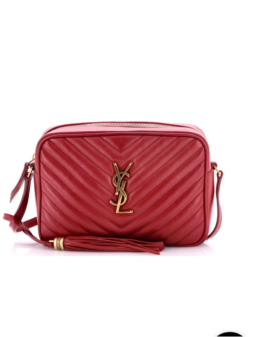 Saint Laurent Red Matalass Lou Lou Leather crossbody Camera Bag